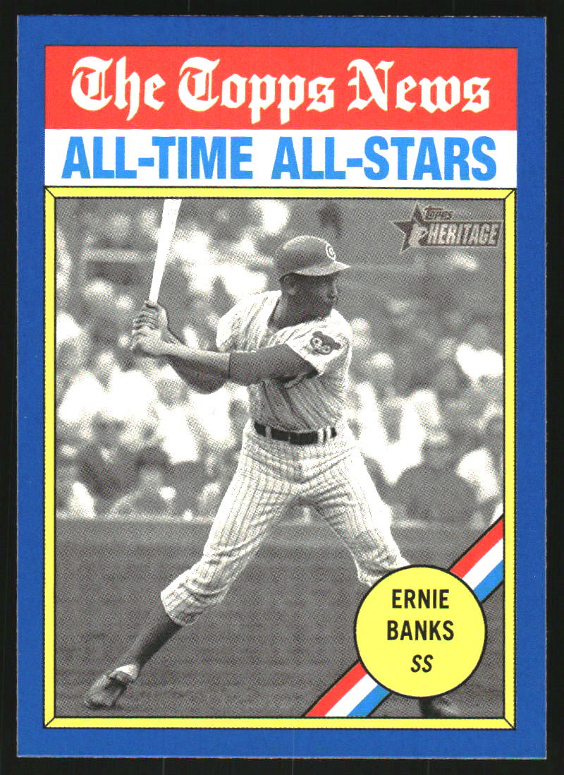 2025 Topps Heritage Blue Border #343 Ernie Banks AS