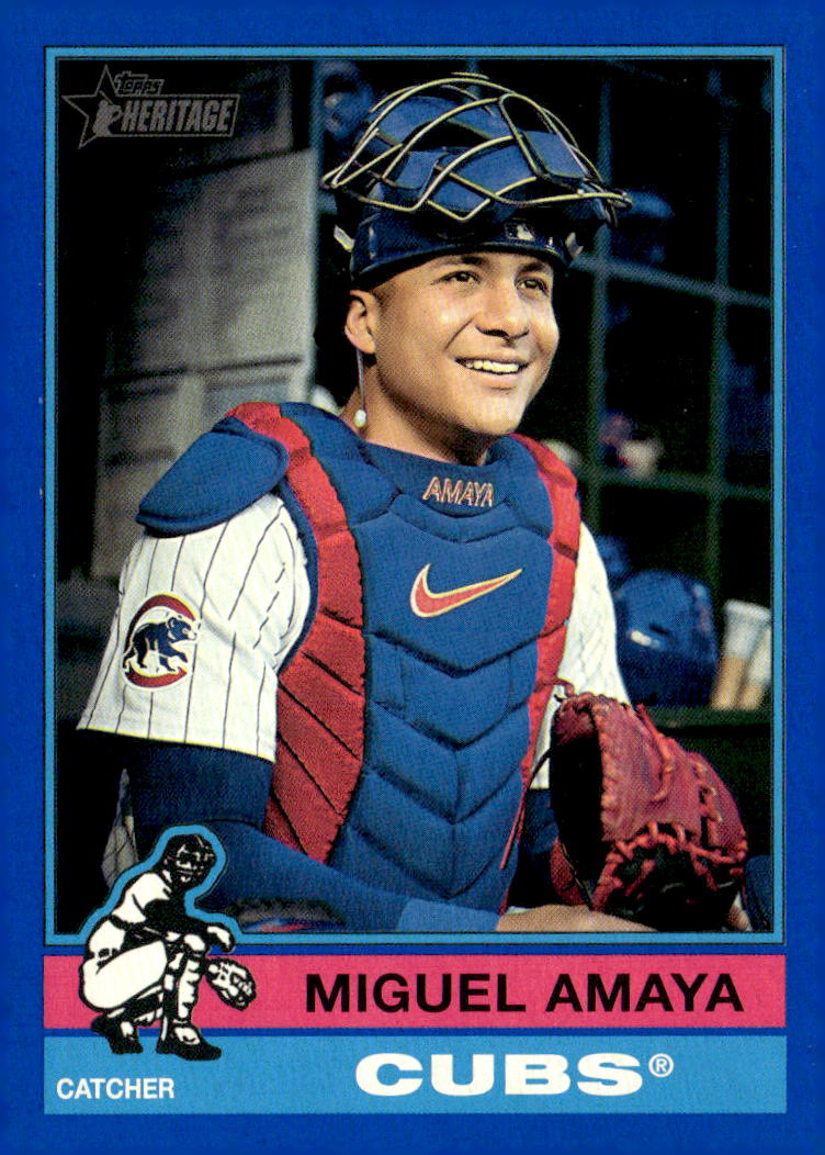 2025 Topps Heritage Blue Border #482 Miguel Amaya