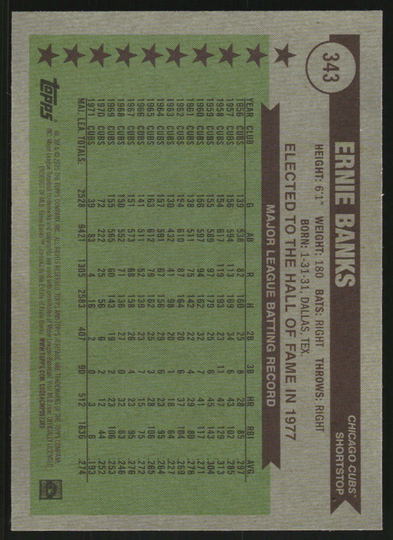 2025 Topps Heritage Chrome #343 Ernie Banks AS