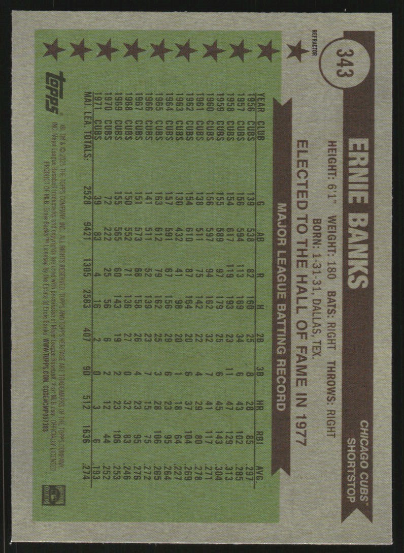 2025 Topps Heritage Chrome Refractors #343 Ernie Banks AS