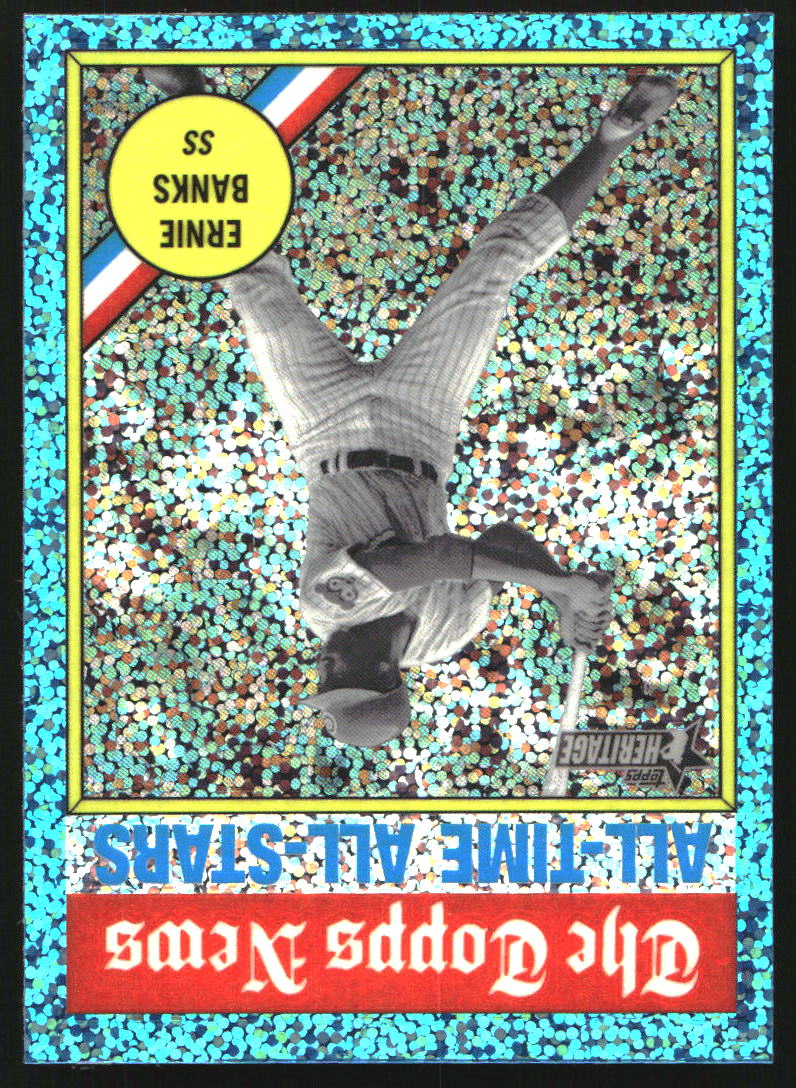 2025 Topps Heritage Chrome Light Blue Sparkle Refractors #343 Ernie Banks AS