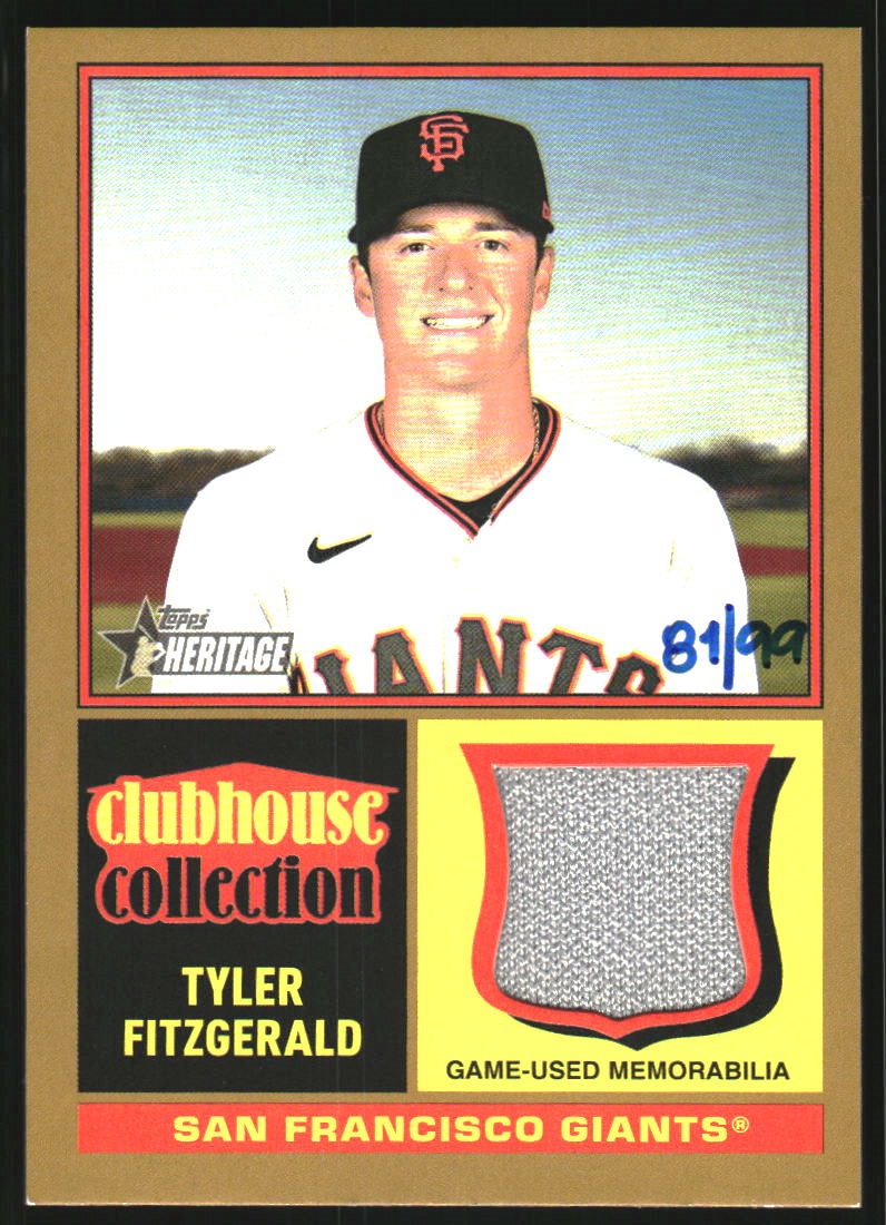 2025 Topps Heritage Clubhouse Collection Relics Gold #CCRTF Tyler Fitzgerald /99