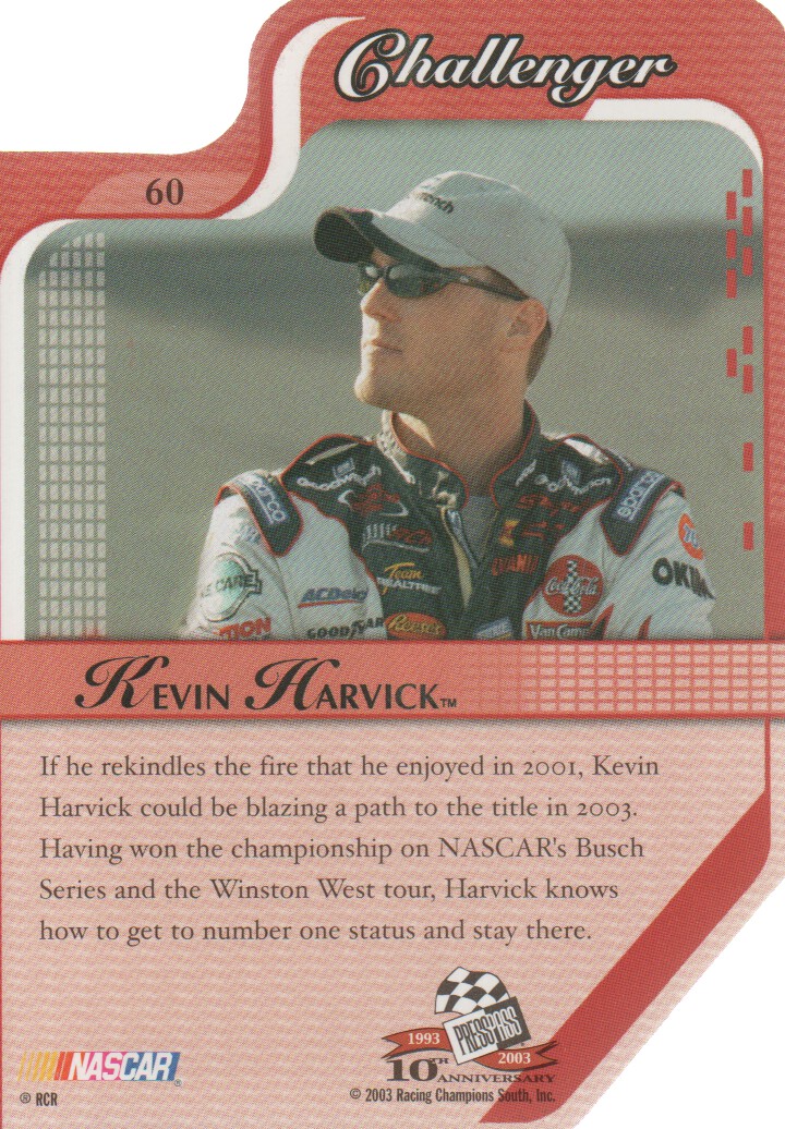 2003 Press Pass Premium #60 Kevin Harvick CC back image