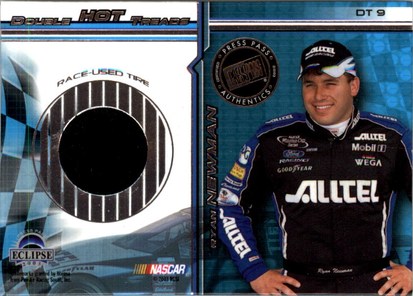 2003 Press Pass Eclipse Double Hot Treads #DT9 Ryan Newman/Rusty Wallace back image