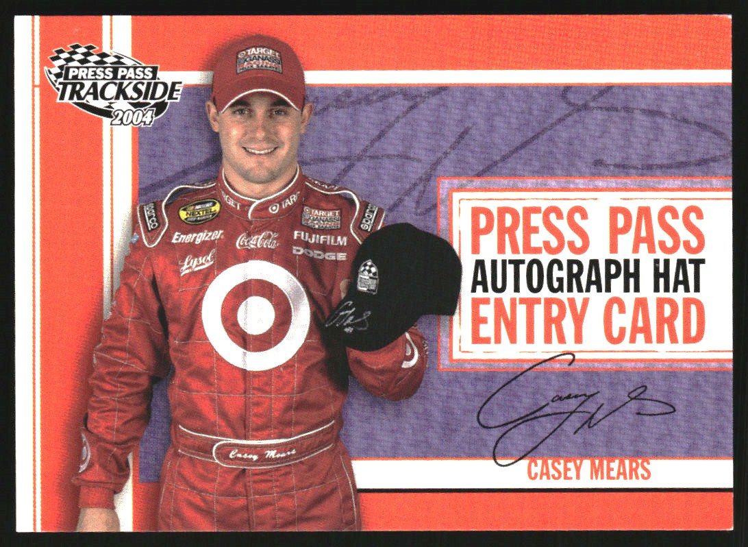 2004 Press Pass Trackside Hat Giveaway #PPH22 Casey Mears