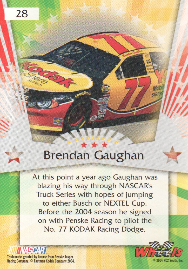 2004 Wheels American Thunder #28 Brendan Gaughan CRC back image