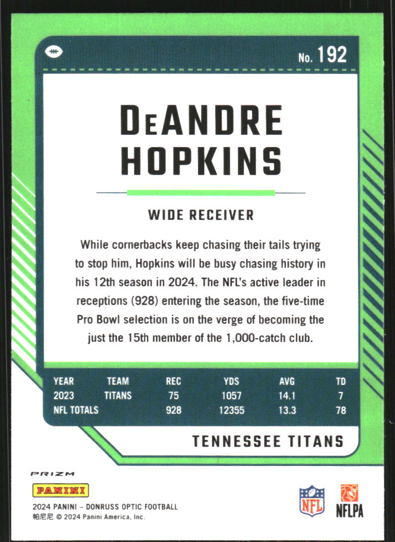 2024 Donruss Optic Holo #192 DeAndre Hopkins
