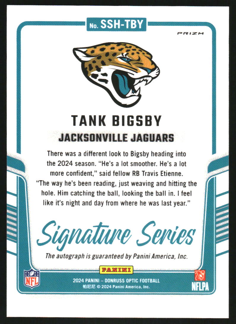2024 Donruss Optic Signature Series Holo #17 Tank Bigsby Auto