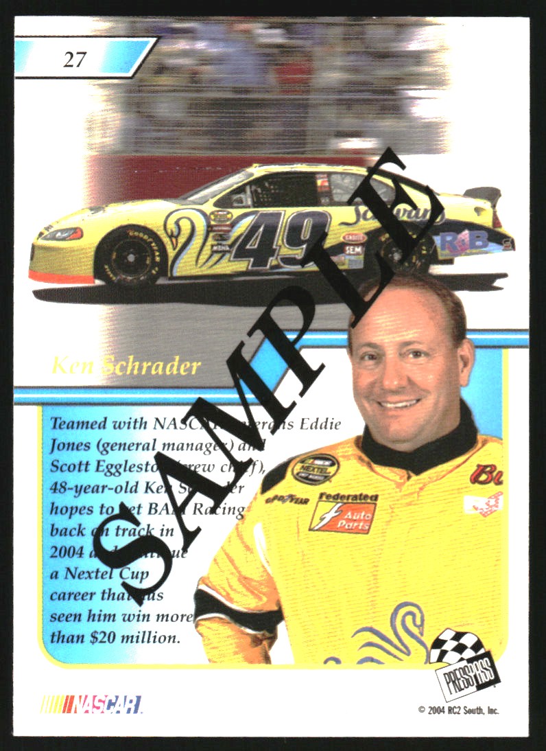 2004 Press Pass Premium Samples #27 Ken Schrader back image