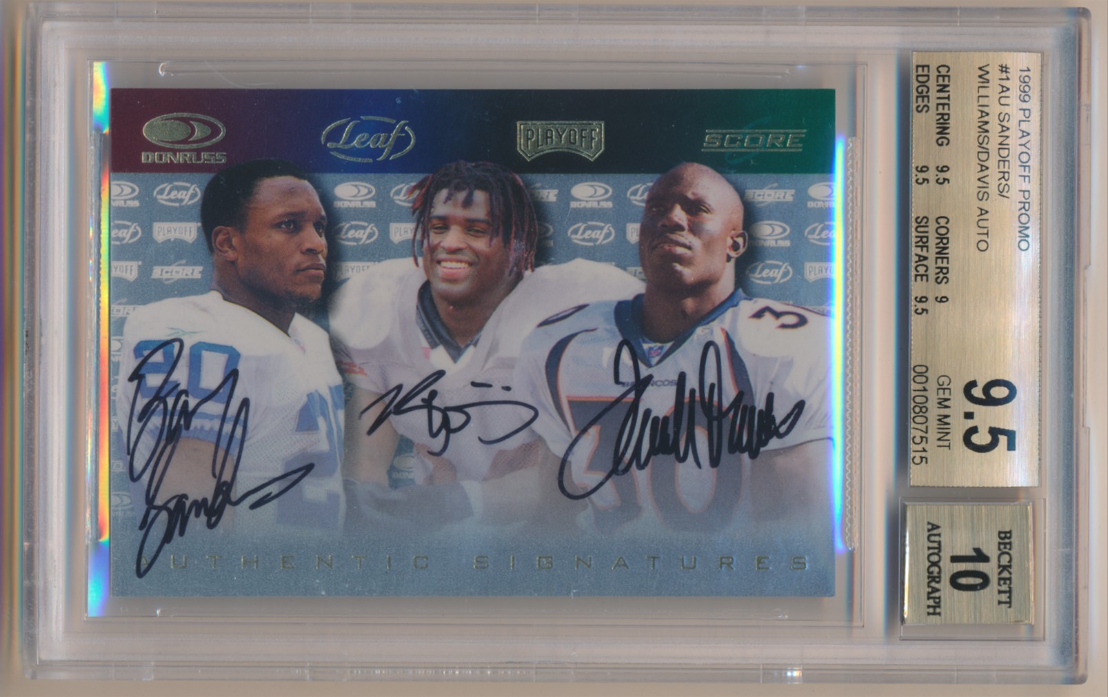 1999 Playoff Promo #1AU Barry Sanders / Ricky Williams / Davis