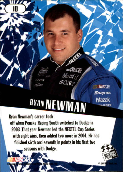 2005 Press Pass Stealth #10 Ryan Newman back image
