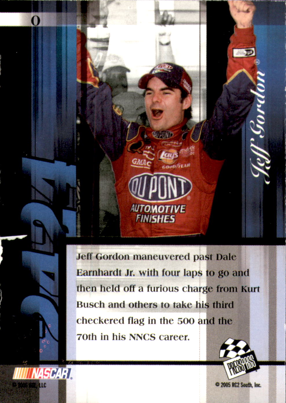 2005 Press Pass Premium #0 Jeff Gordon Daytona back image