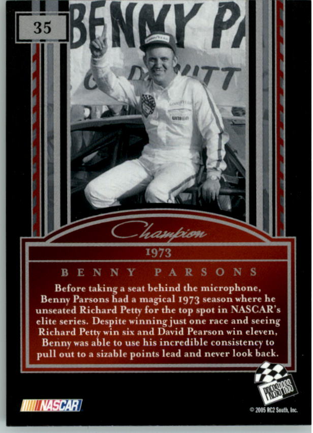 2005 Press Pass Legends #35 Benny Parsons C back image