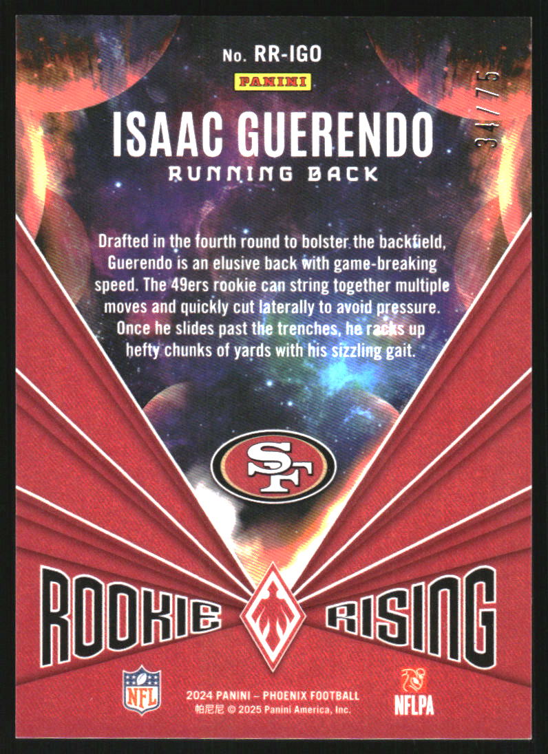 2024 Panini Phoenix Rookie Rising Bronze #38 Isaac Guerendo /75