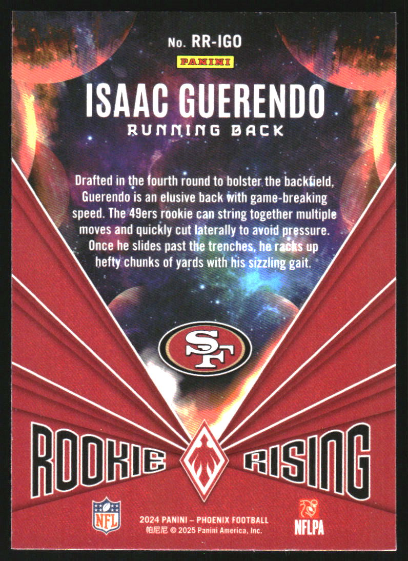 2024 Panini Phoenix Rookie Rising Purple #38 Isaac Guerendo
