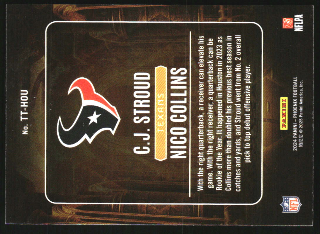 2024 Panini Phoenix Treasured Tandems Lazer #15 CJ Stroud Nico Collins