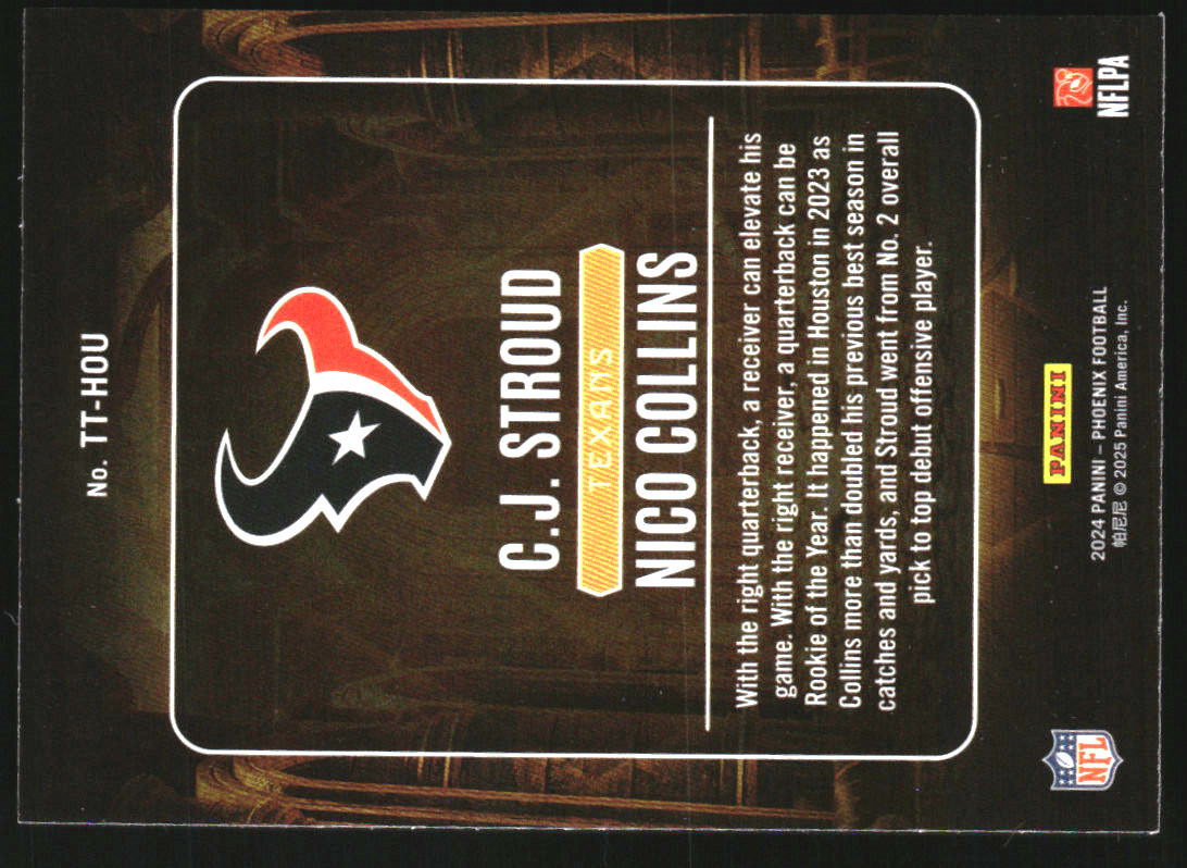 2024 Panini Phoenix Treasured Tandems Purple #15 CJ Stroud Nico Collins