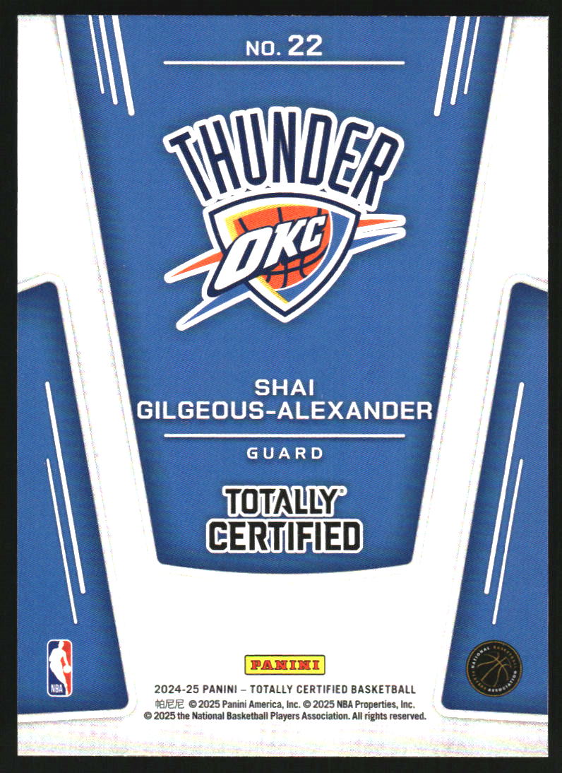 2024-25 Totally Certified The Mighty #22 Shai Gilgeous-Alexander