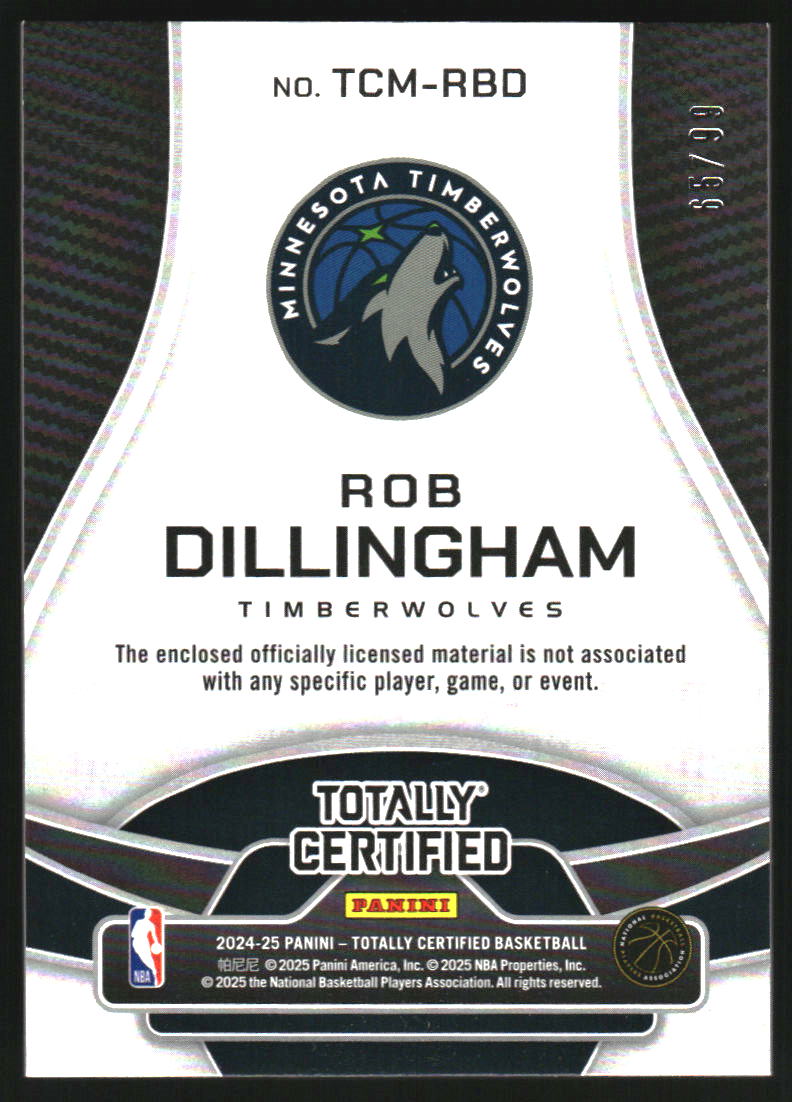 2024-25 Totally Certified Totally Certified Materials Mirror Purple #16 Rob Dillingham