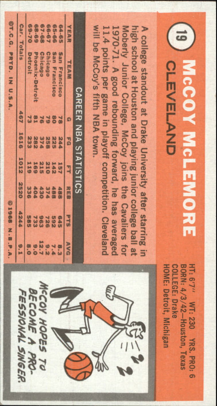 1970-71 Topps #19 McCoy McLemore back image
