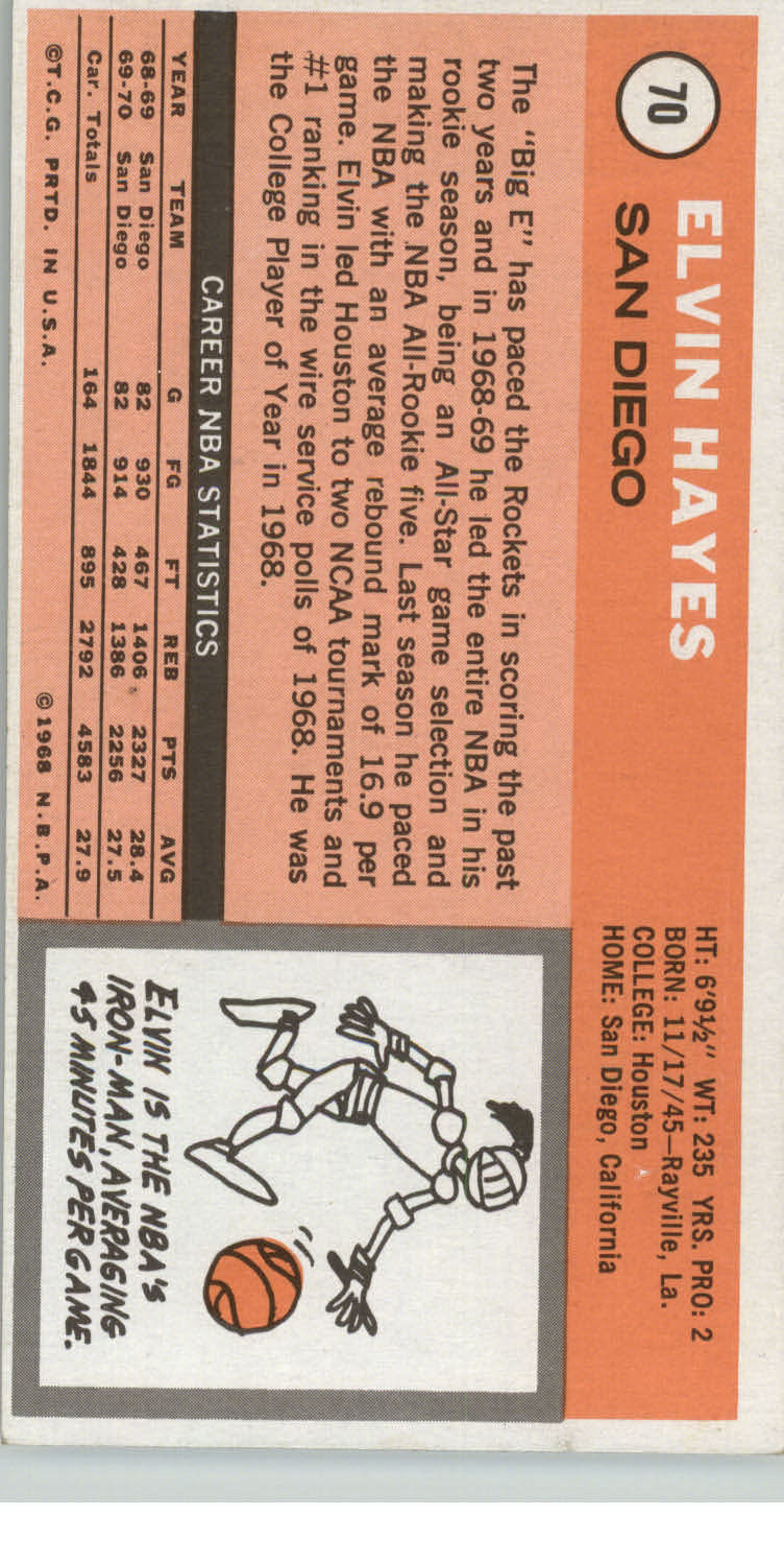 1970-71 Topps #70 Elvin Hayes back image
