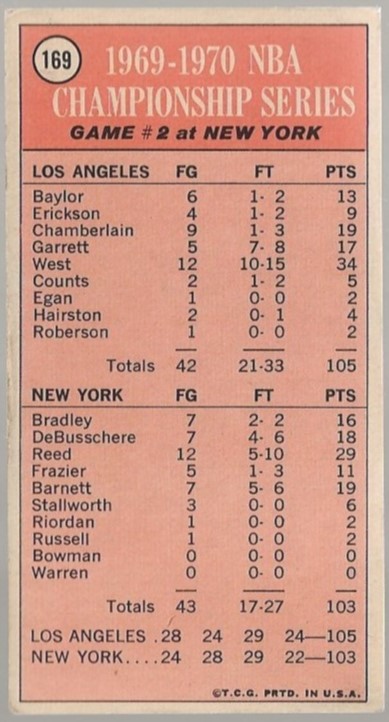 1970-71 Topps #169 Playoff G2/Dick Garnett back image