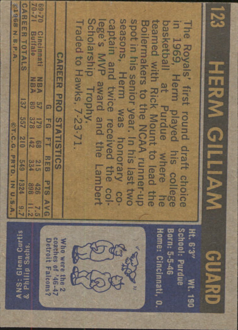 1971-72 Topps #123 Herm Gilliam DP back image