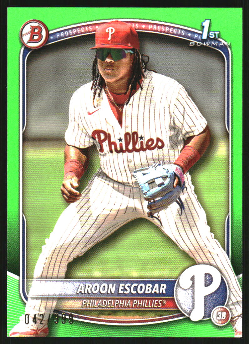 2025 Bowman Prospects Neon Green #BP65 Aroon Escobar