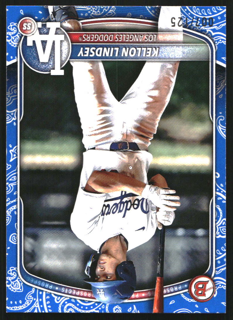 2025 Bowman Prospects Blue Pattern #BP137 Kellon Lindsey