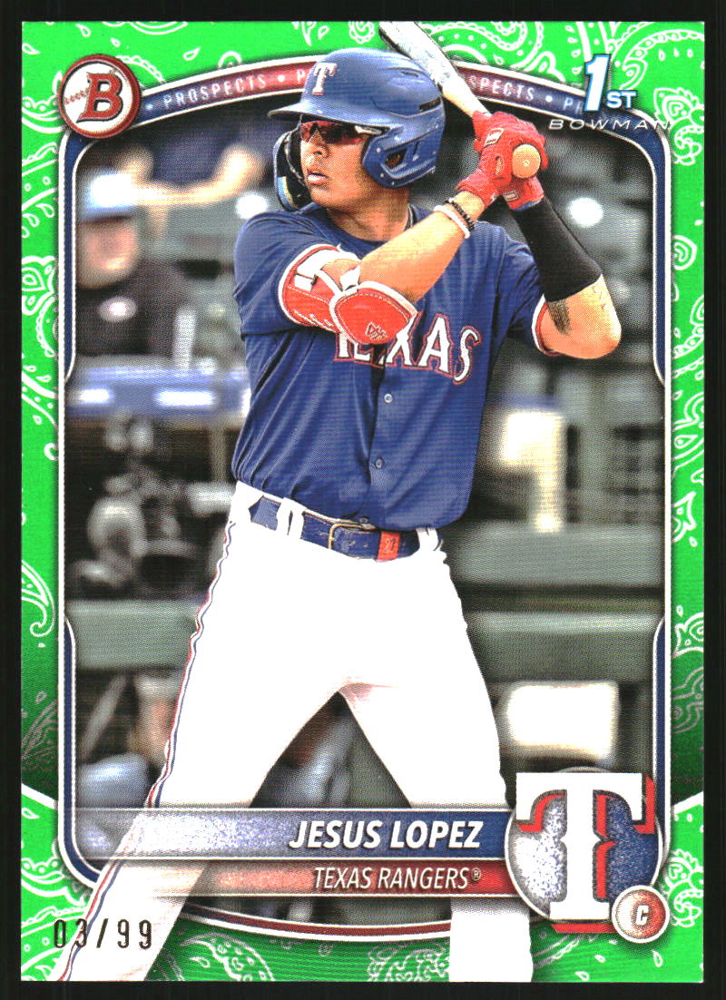 2025 Bowman Prospects Green Pattern #BP88 Jesus Lopez /99