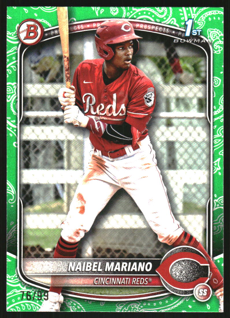 2025 Bowman Prospects Green Pattern #BP99 Naibel Mariano /99