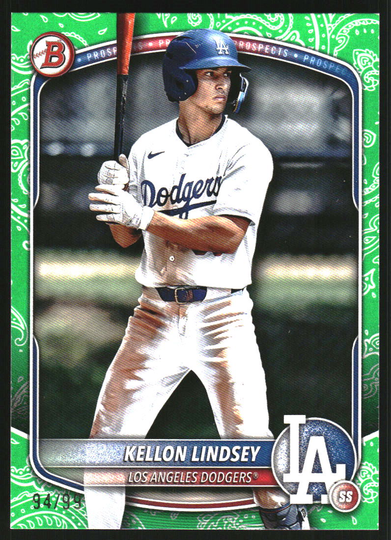 2025 Bowman Prospects Green Pattern #BP137 Kellon Lindsey