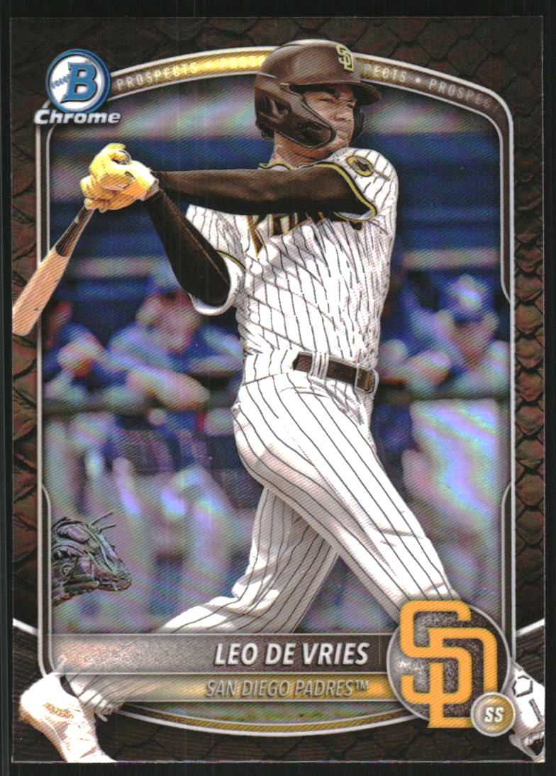 2025 Bowman Chrome Prospects Reptilian Refractors #BCP59 Leo De Vries
