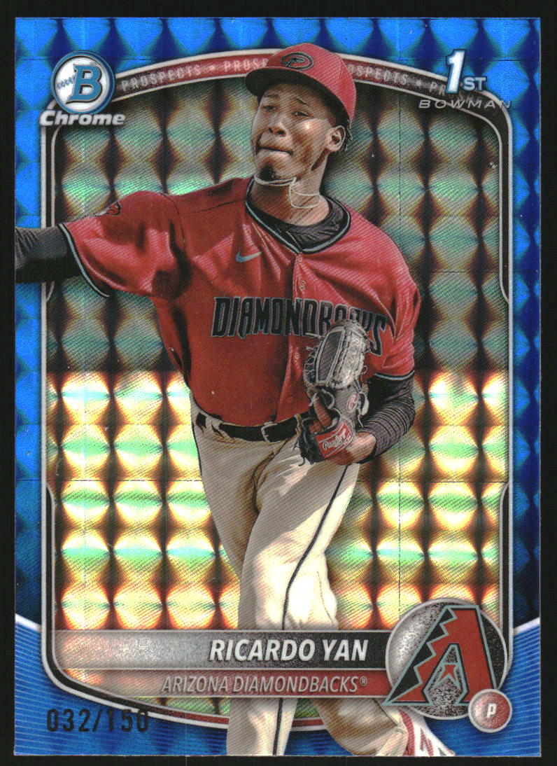 2025 Bowman Chrome Prospects Blue Geometric Refractors #BCP31 Ricardo Yan /150