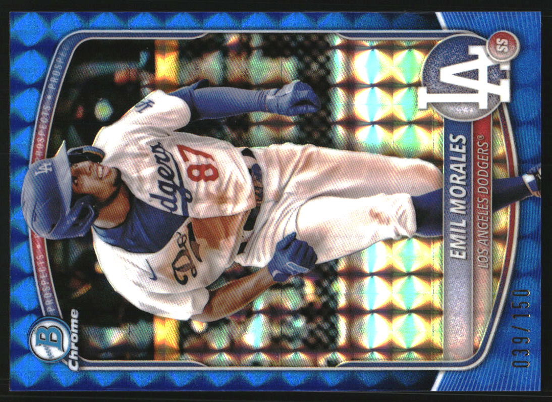 2025 Bowman Chrome Prospects Blue Geometric Refractors #BCP127 Emil Morales