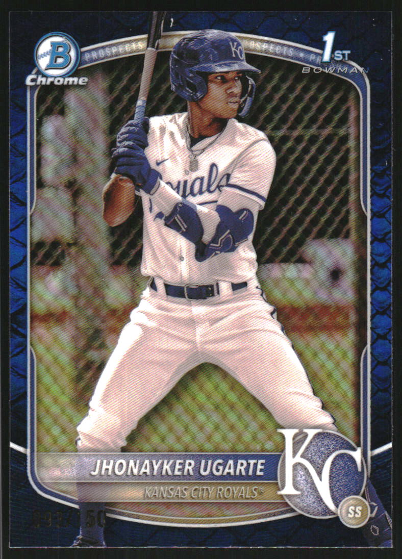 2025 Bowman Chrome Prospects Blue Reptilian Refractors #BCP123 Jhonayker Ugarte