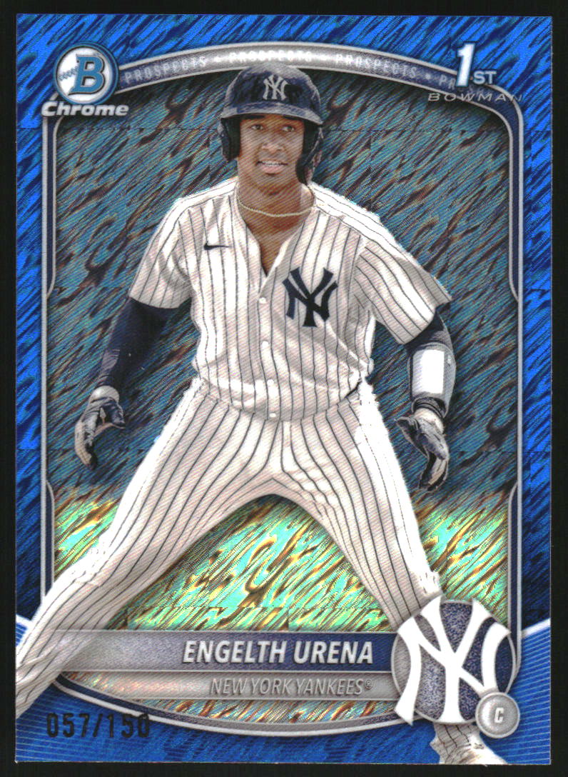 2025 Bowman Chrome Prospects Blue Shimmer Refractors #BCP16 Engelth Urena