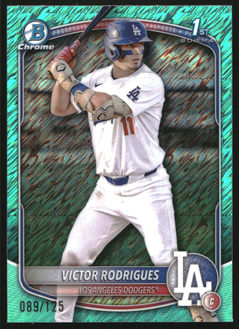 2025 Bowman Chrome Prospects Aqua Shimmer Refractors #BCP45 Victor Rodrigues