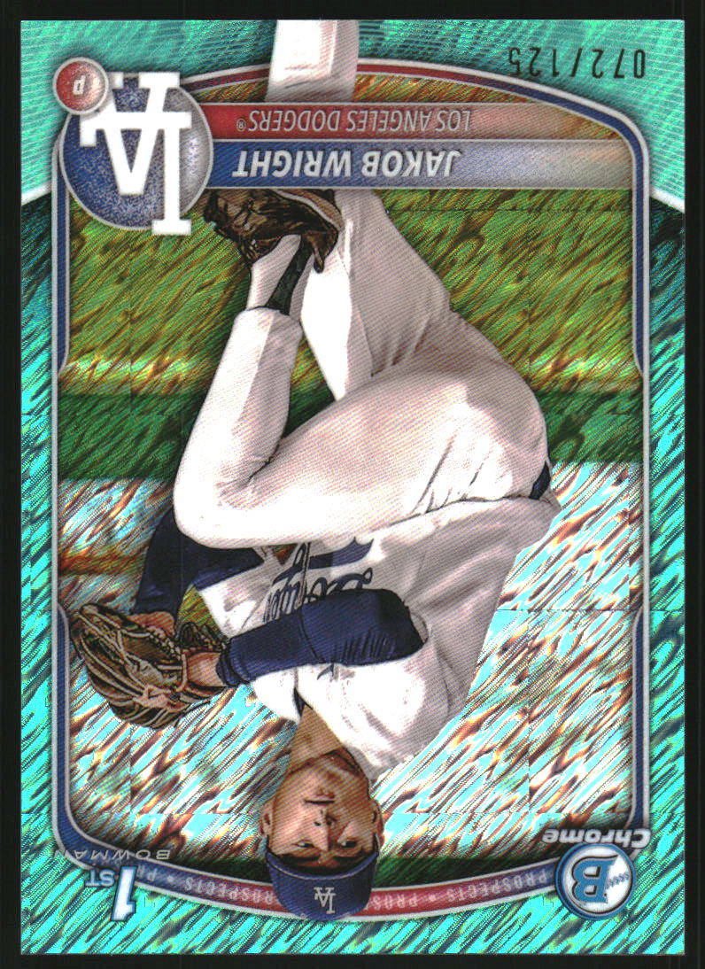 2025 Bowman Chrome Prospects Aqua Shimmer Refractors #BCP143 Jakob Wright