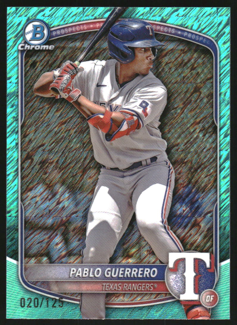 2025 Bowman Chrome Prospects Aqua Shimmer Refractors #BCP144 Pablo Guerrero
