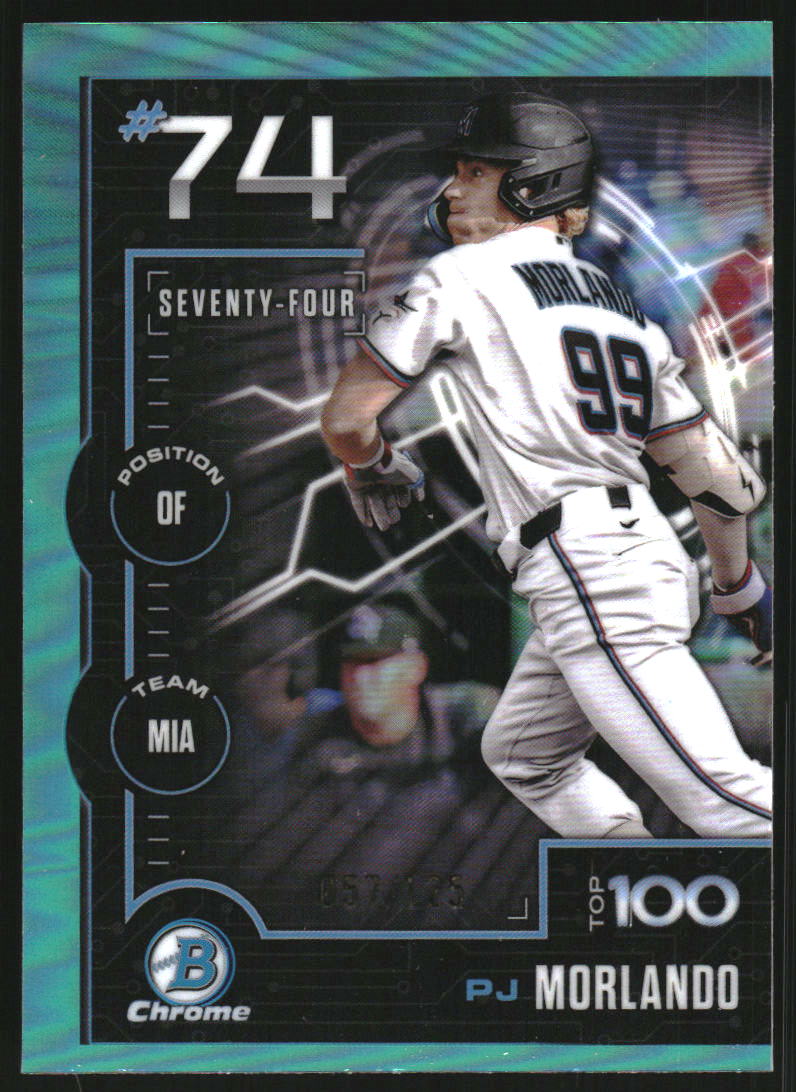 2025 Bowman Chrome Scouts Top 100 Aqua Refractors #BTP74 PJ Morlando