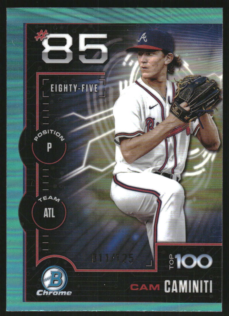 2025 Bowman Chrome Scouts?Top?100 Aqua Refractors #BTP85 Cam Caminiti /125