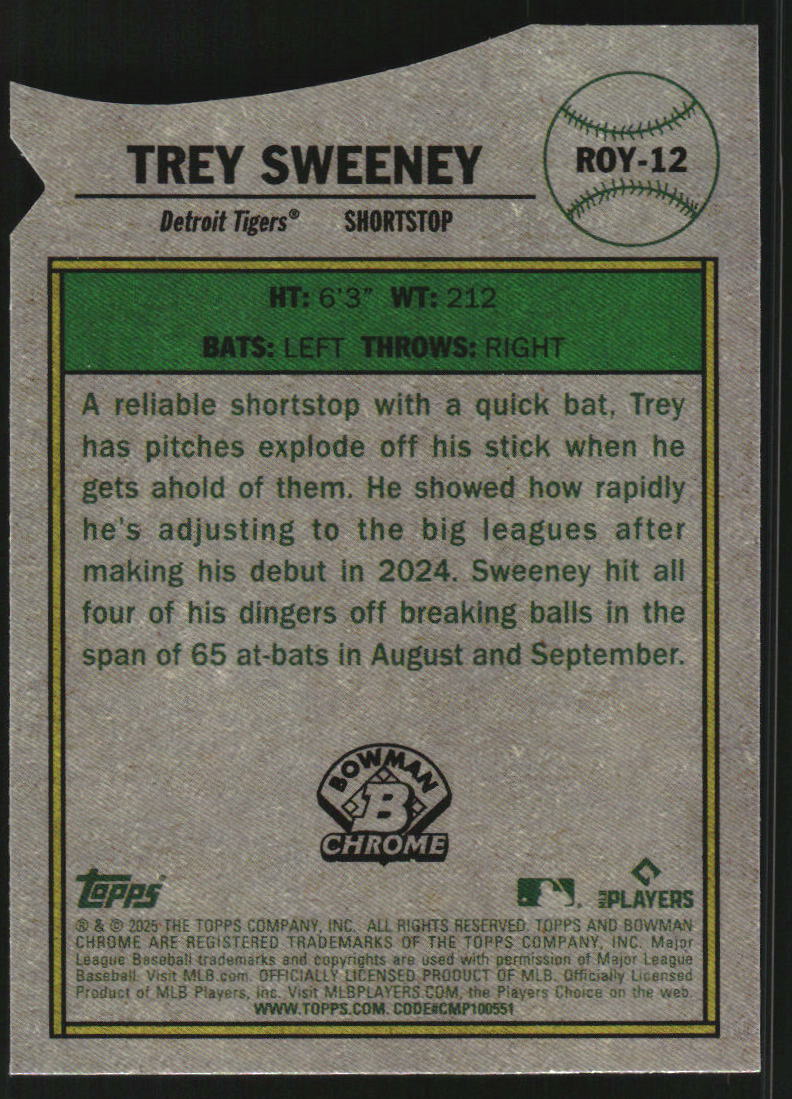 2025 Bowman Chrome Rookie of the Year Favorites #ROY12 Trey Sweeney