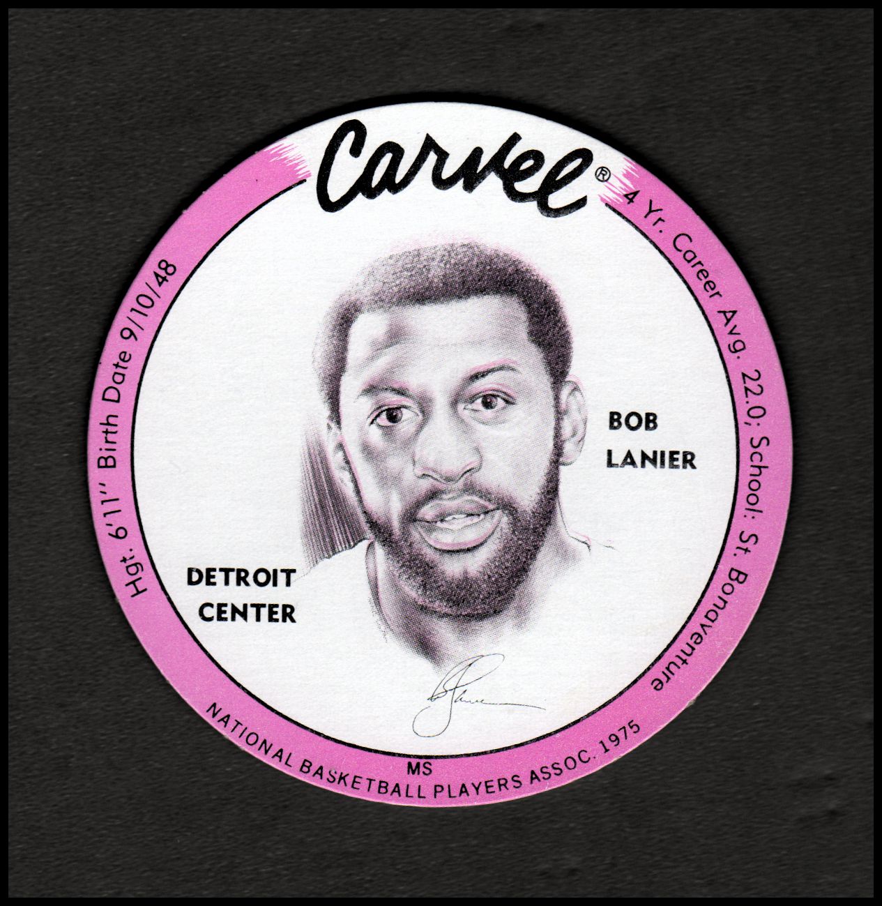 1975 Carvel Discs #18 Bob Lanier