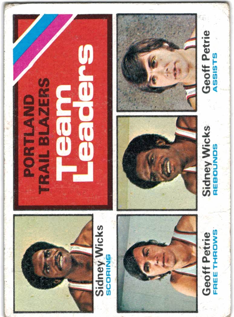 1975-76 Topps #131 Sidney Wicks/Geoff Petrie/Sidney Wicks/Geoff Petrie TL DP
