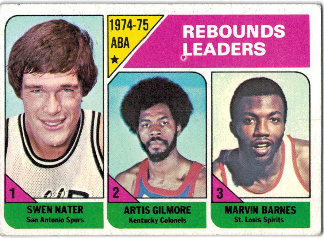 1975-76 Topps #225 Swen Nater/Artis Gilmore/Marvin Barnes LL