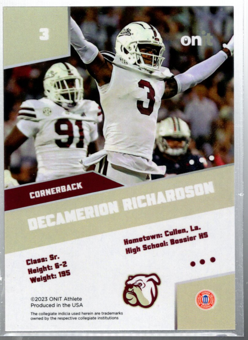 A0281-2023 Onit Mississippi State FB bestickte Karten - Sie wählen aus - 15+ KOSTENLOSER US-VERSAND - Bild 9 von 13