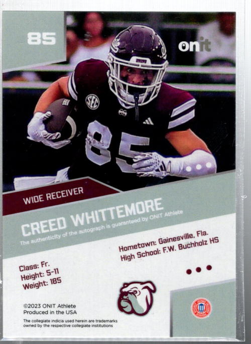 A0281-2023 Onit Mississippi State FB bestickte Karten - Sie wählen aus - 15+ KOSTENLOSER US-VERSAND - Bild 13 von 13