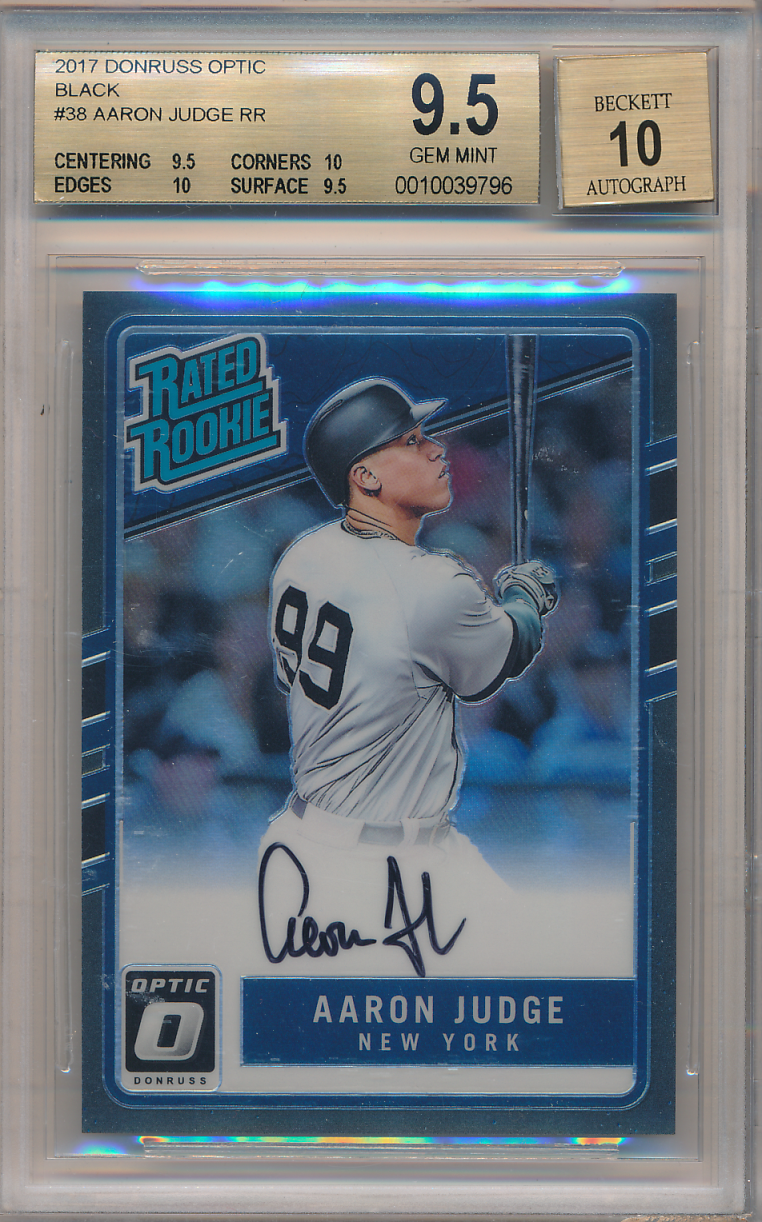 2017 Donruss Optic Black #38 Aaron Judge Rated Rookie Auto /25 BGS 9.5 Gem  Z27665 - GemMt (9.5) - Burbank Sportscards | Beckett Marketplace