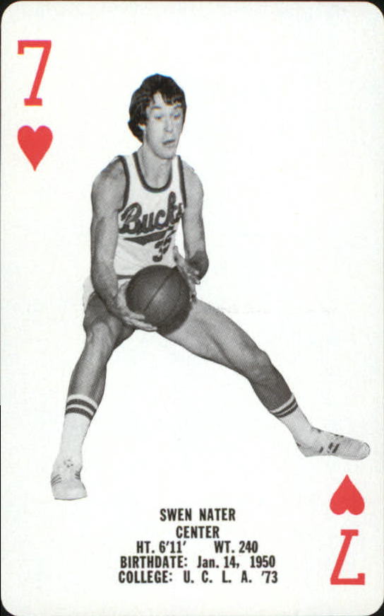 1976-77 Bucks Playing Cards #H7 Swen Nater